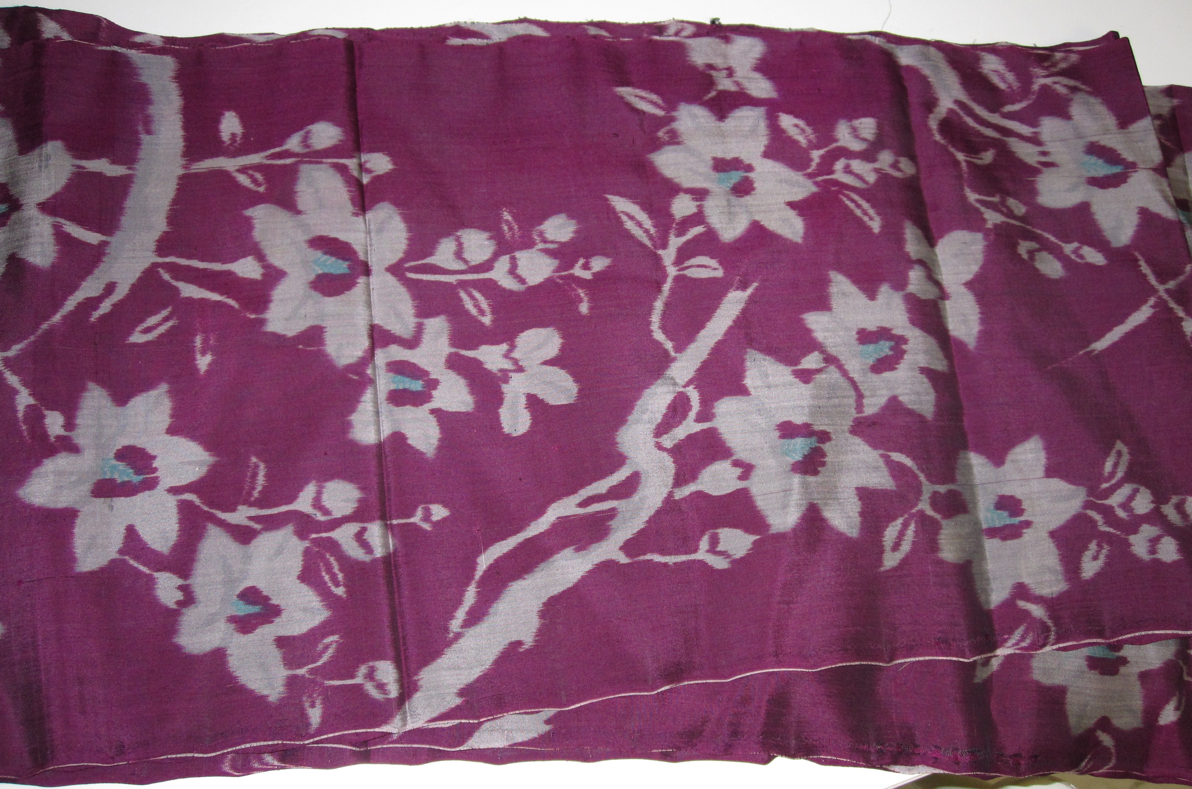 silk floral ikat kimono