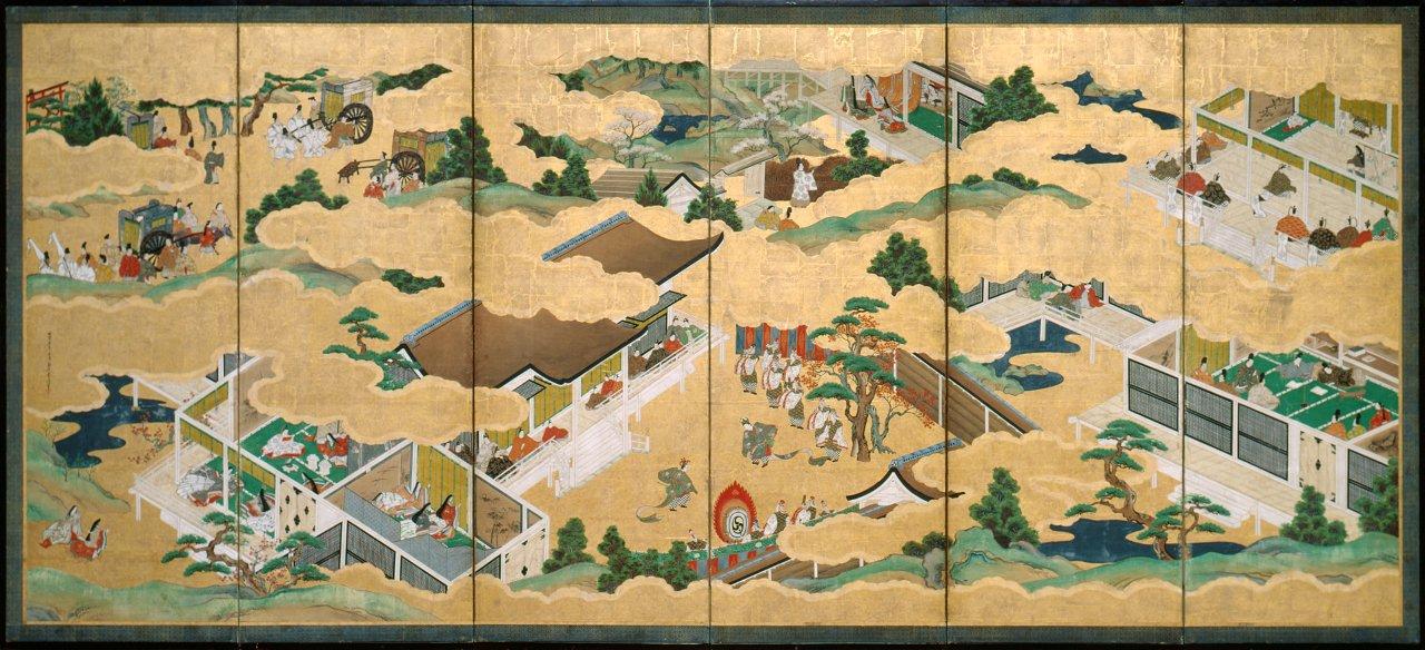 Gardner Museum Tales of Genji byobu