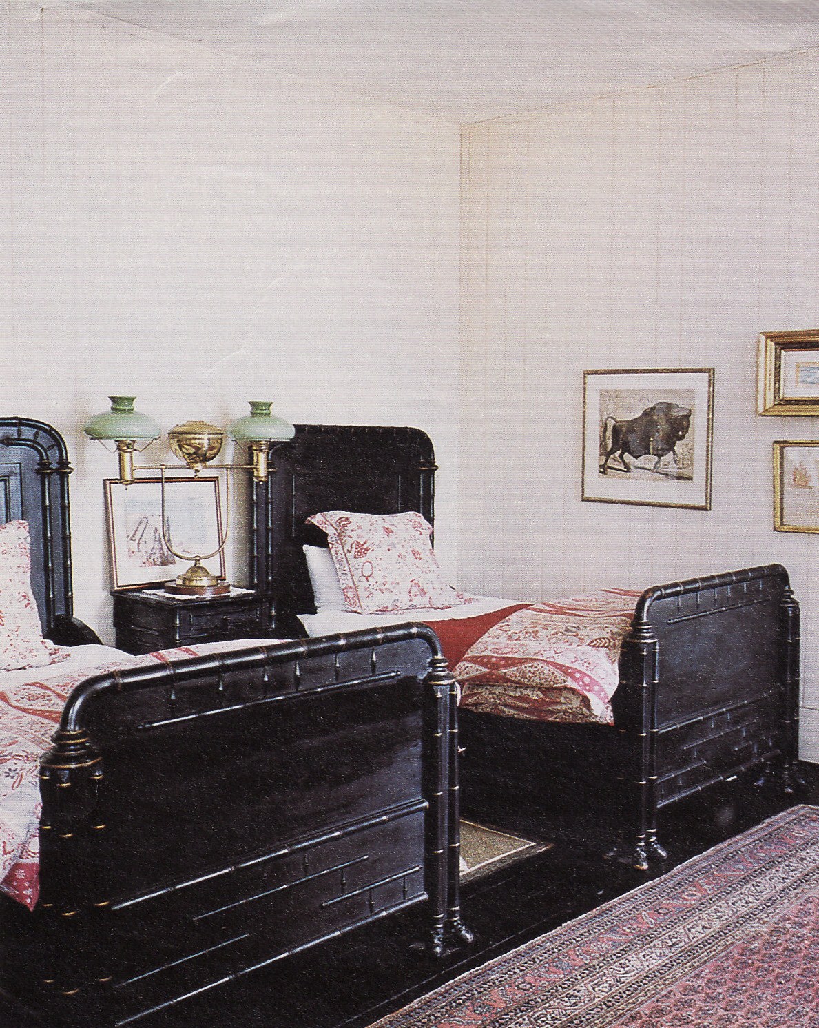 ebonized faux bamboo beds Joan Davidson MS 0901