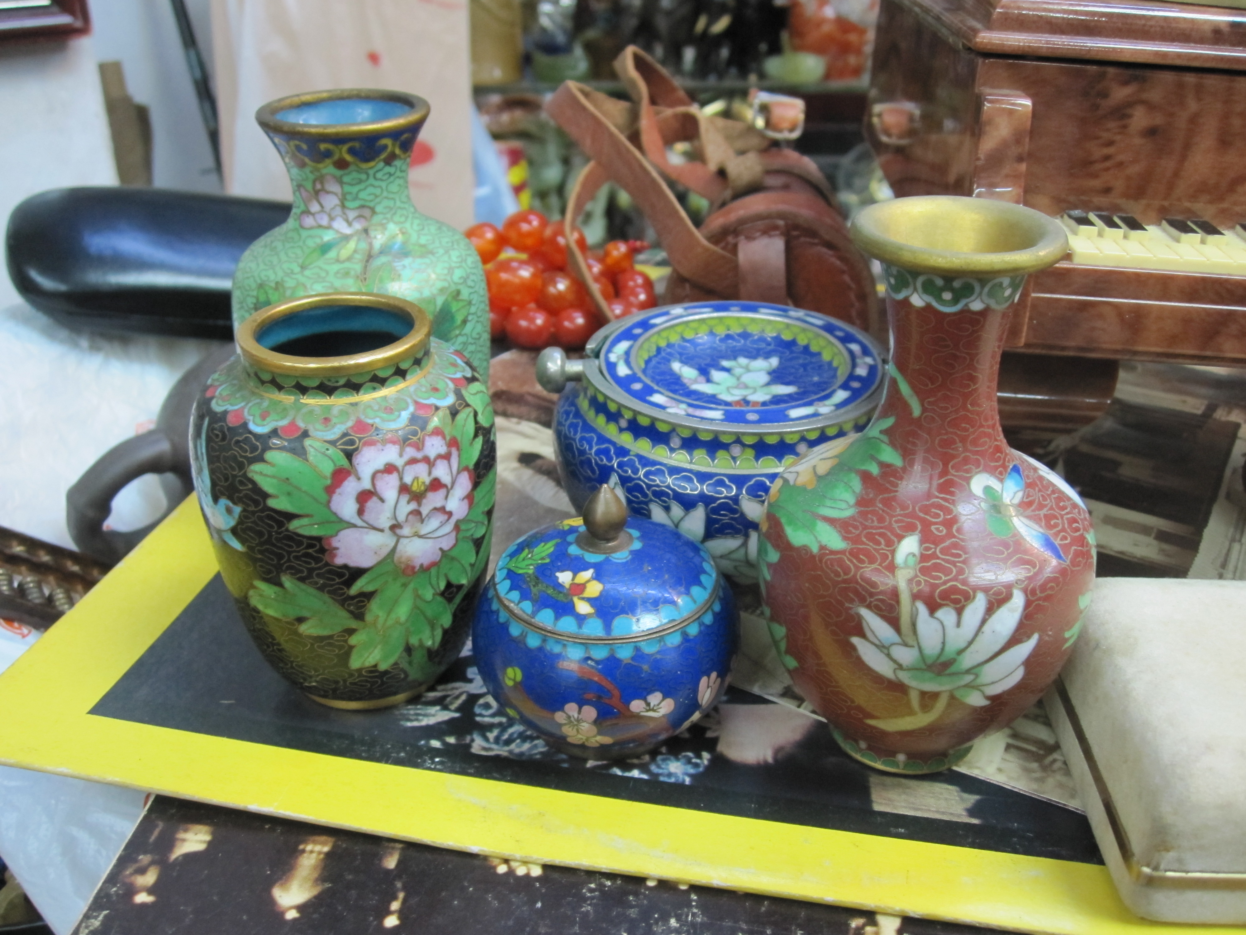 Cloisonne vases at Dinky Di Store