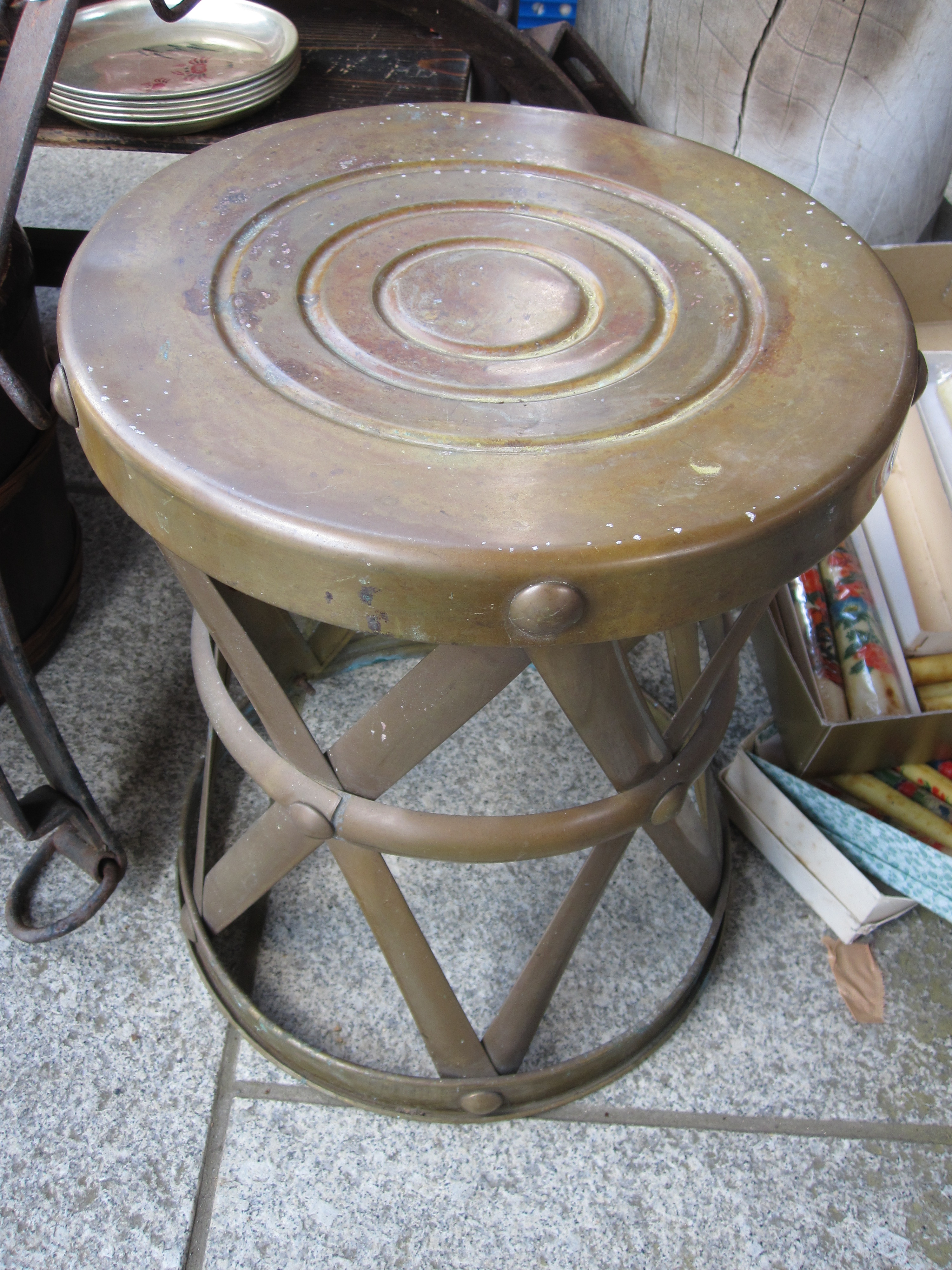 brass stool from Kawagoe
