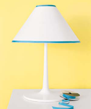 ribbon trimmed lampshade from Real Simple