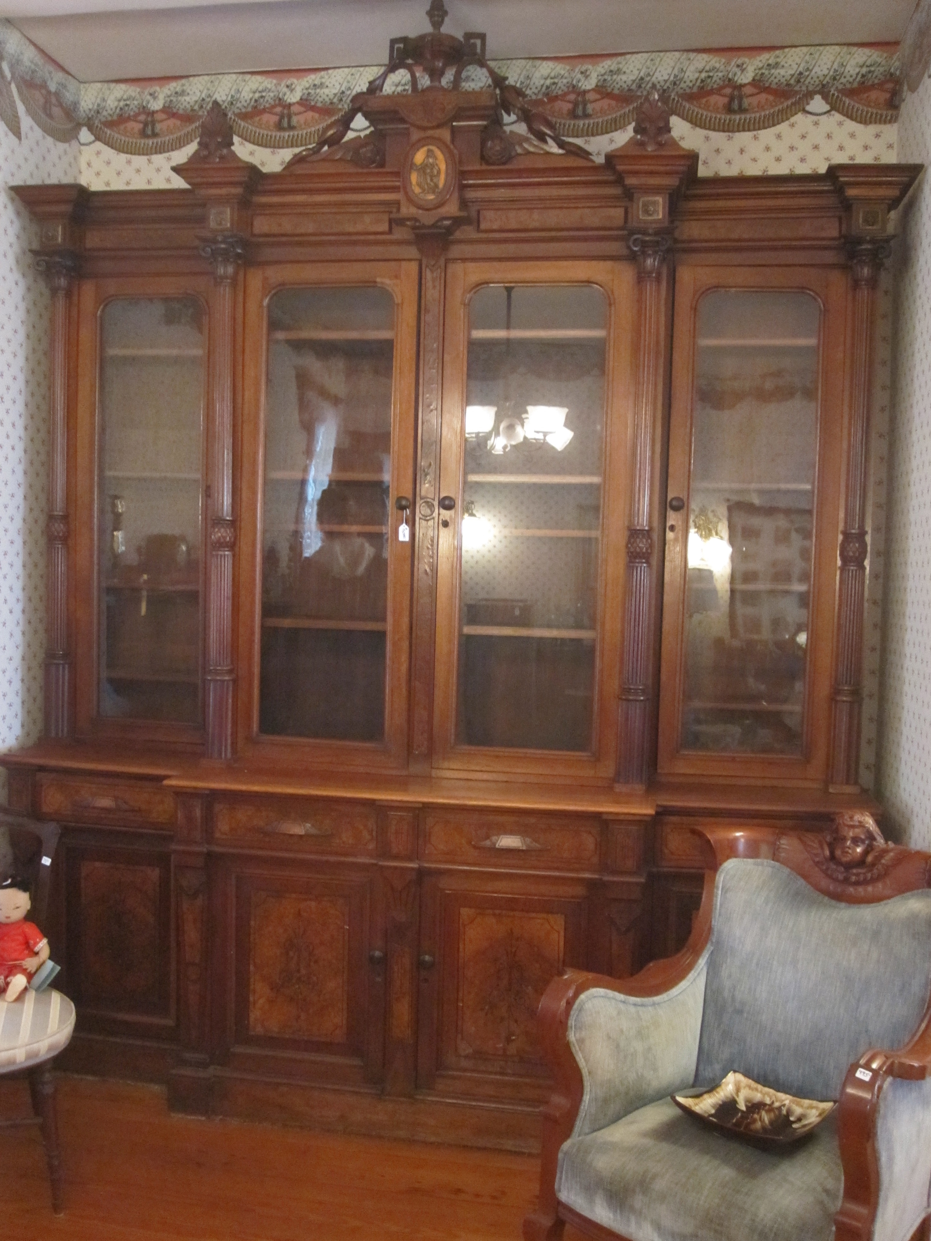 Renaissance Revival bookcase Victorian furniture