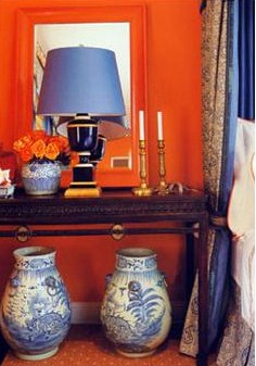 Mary McDonald orange bedroom