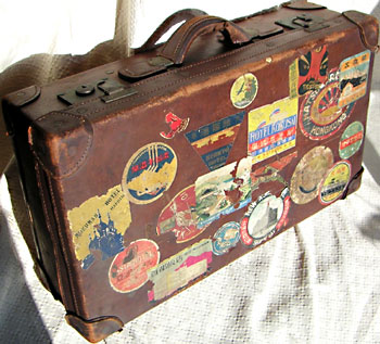 old suitcase hotel labels