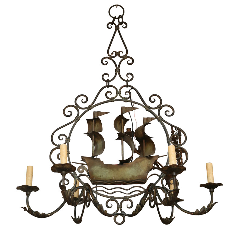 Wilson antiques 1st dibs ironship chandelier
