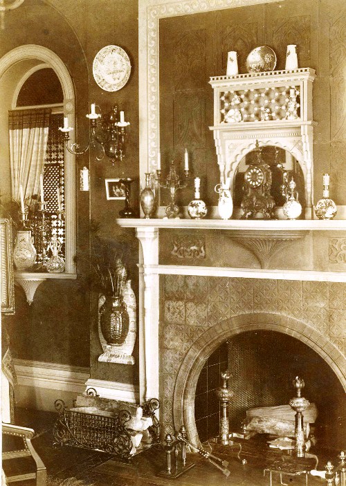 Victorian interior fireplace via curator of shit