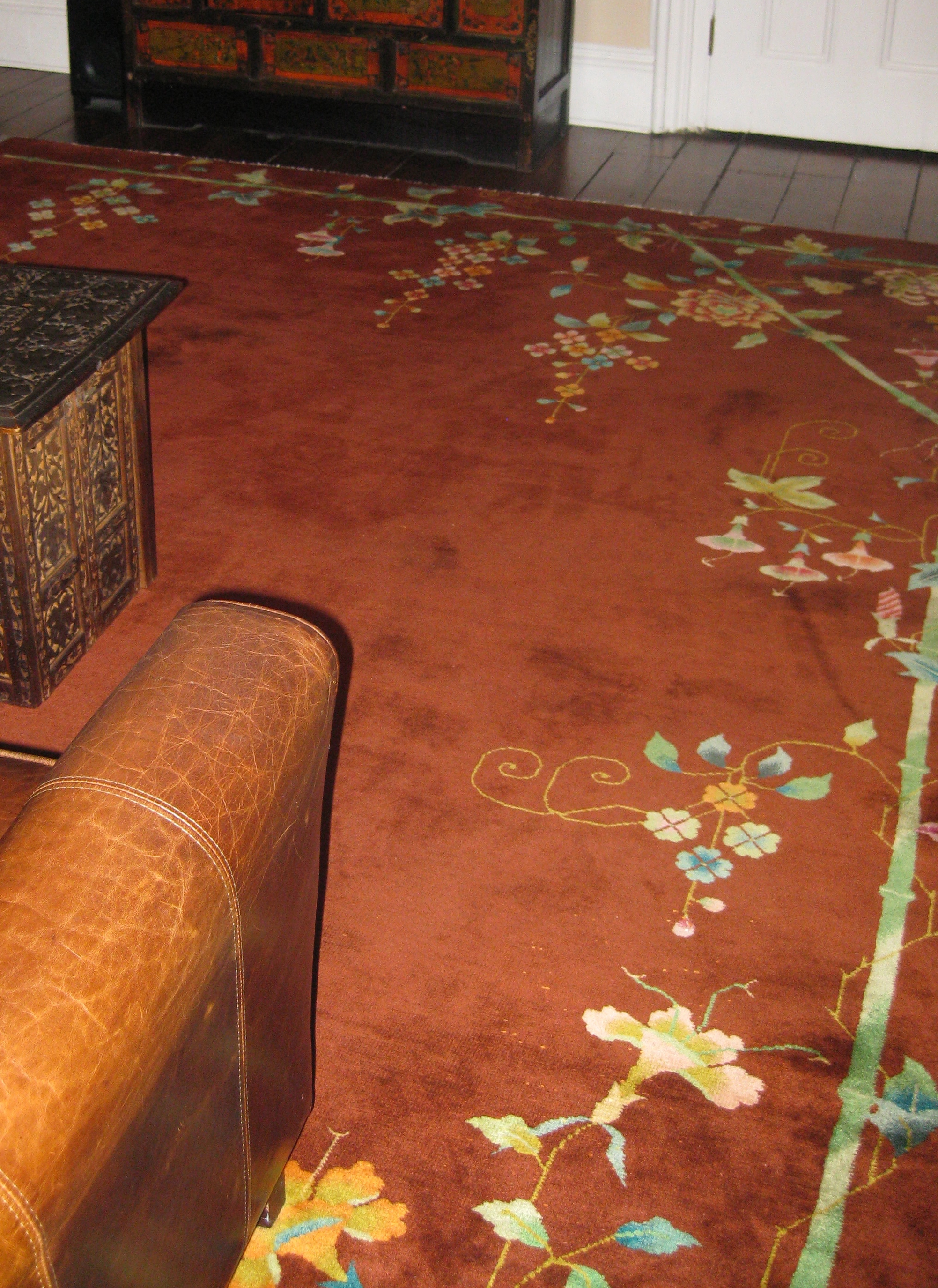 brown Chinese art deco carpet