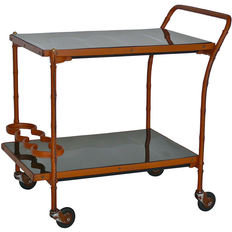 Jacques Adnet bar cart via Orange via istdibs