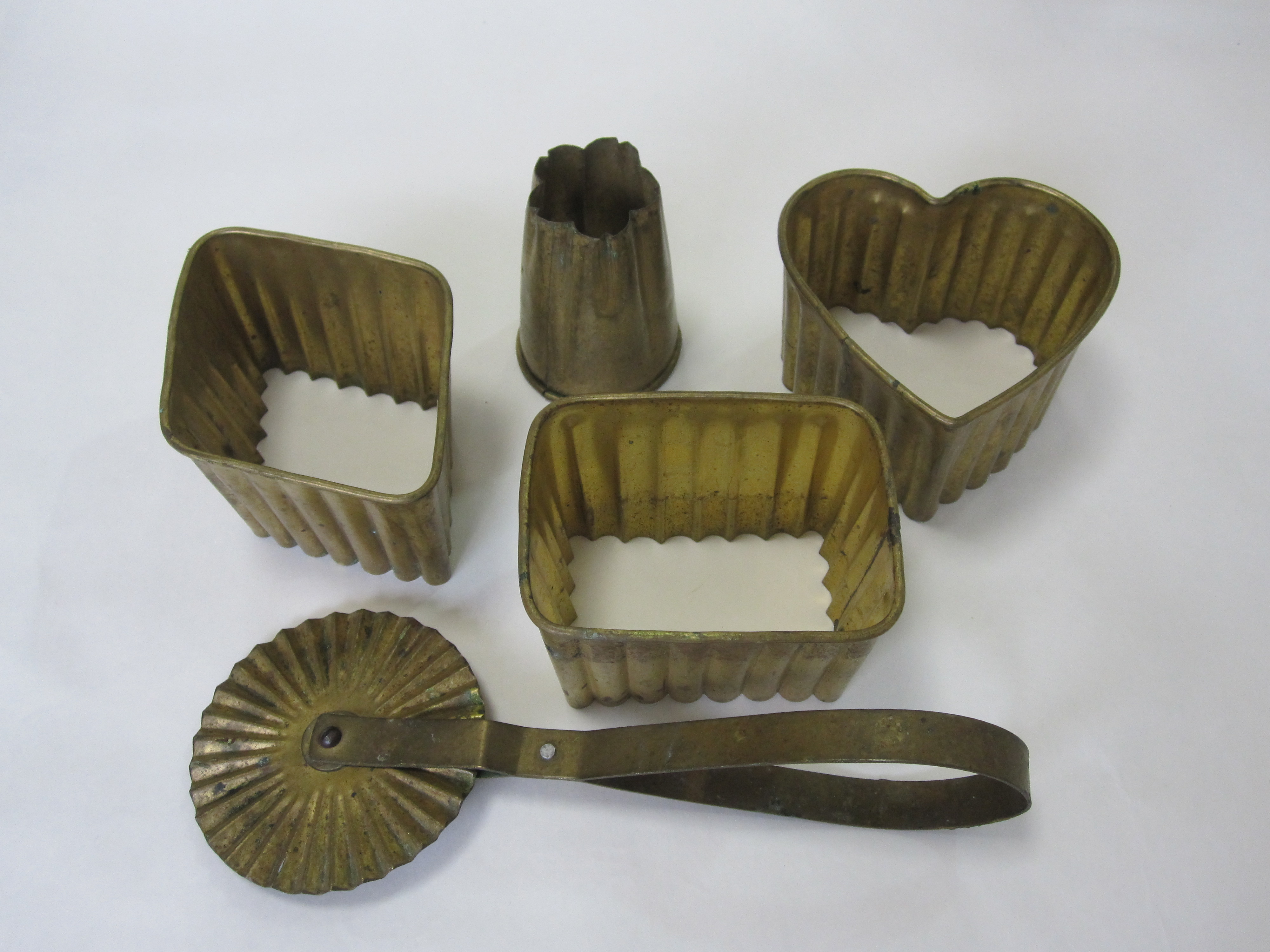 vintage brass japanese cookie cutters and crimper