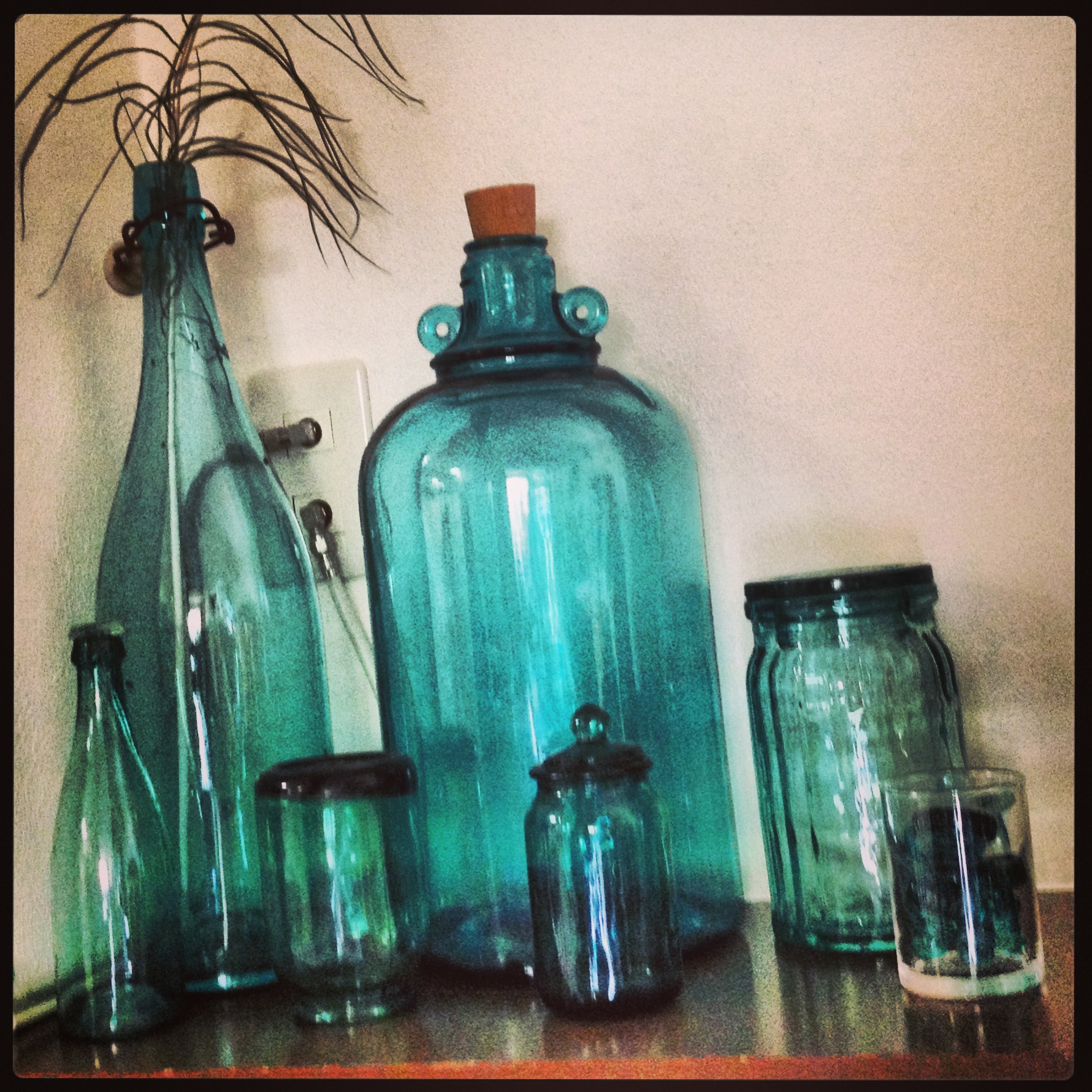 other glass jugs and bottles