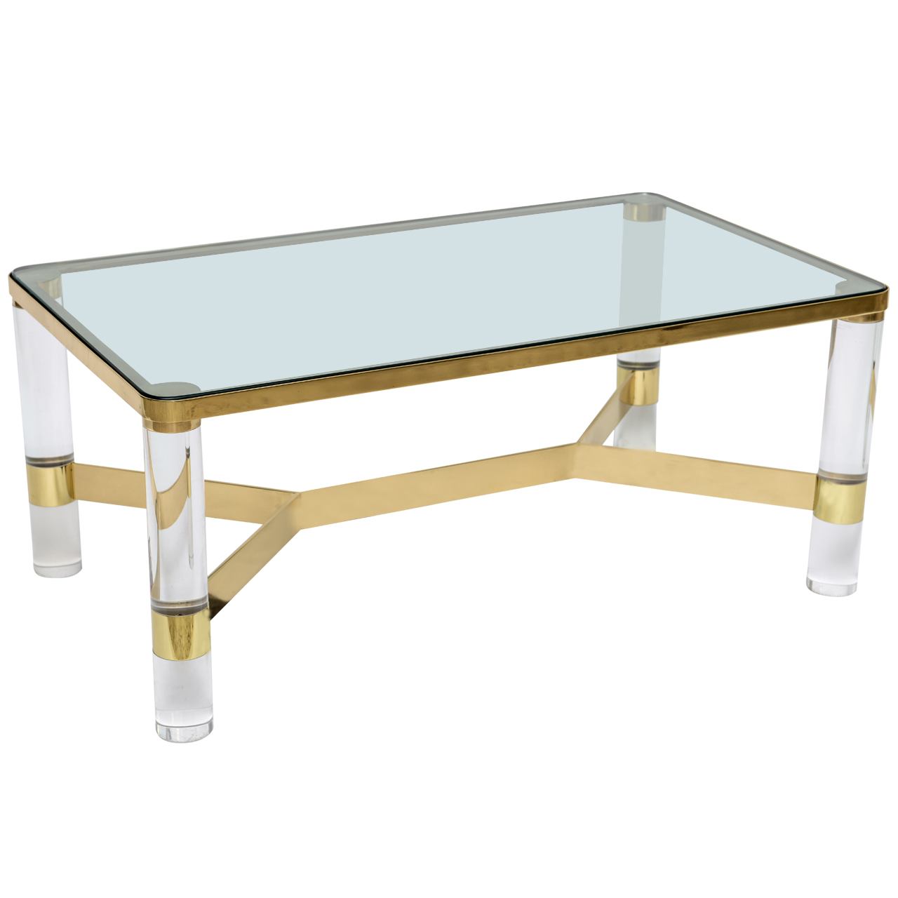 Karl Springer lucite and brass coffee table 1st dibs