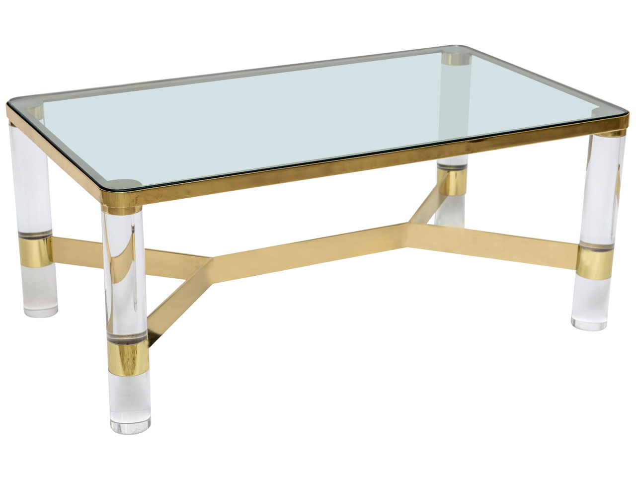 Karl Springer lucite and brass coffee table 1st dibs