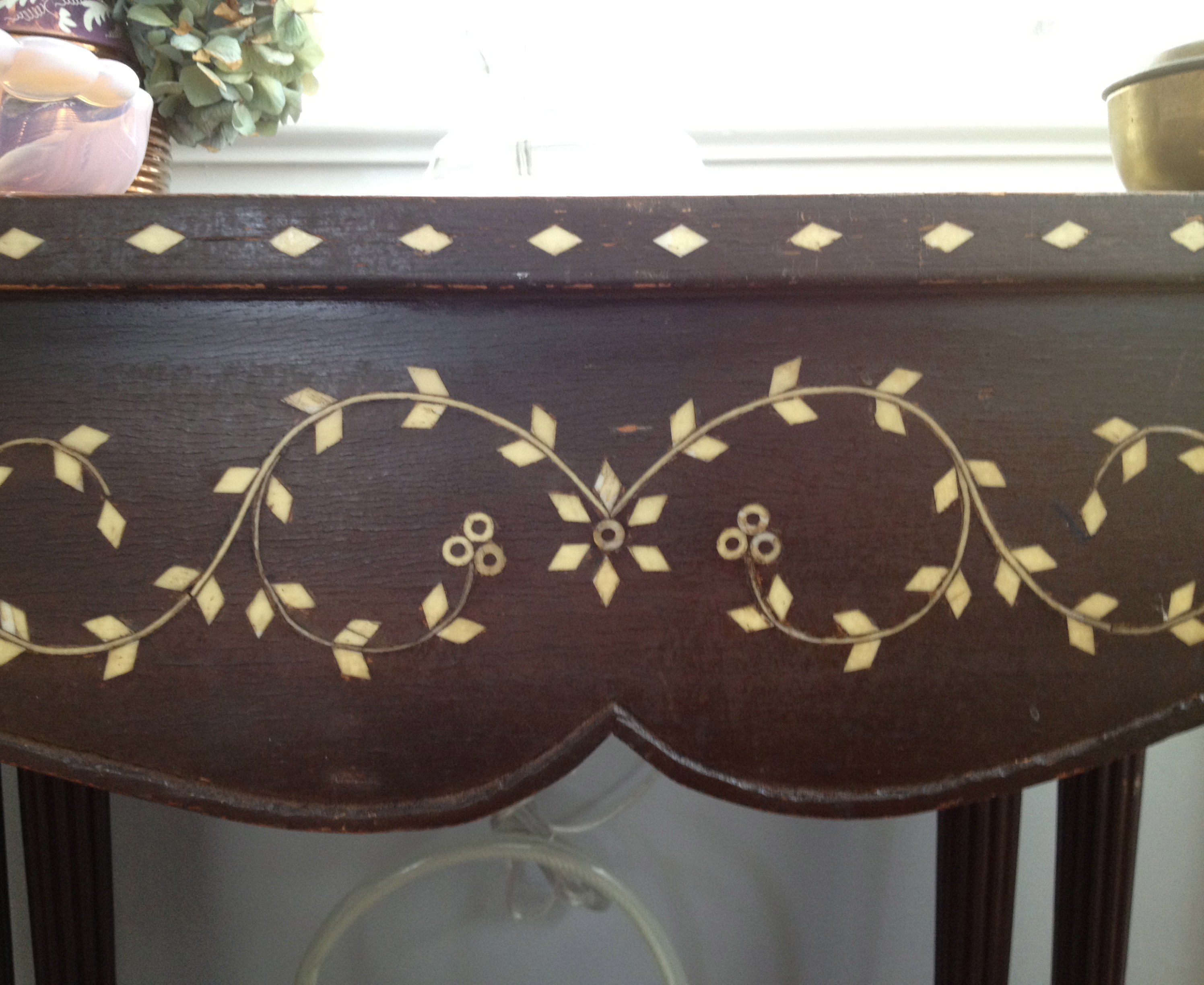 anglo indian inlaid table detail